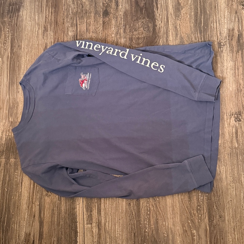 Vineyard Vines Slate Blue Logo Shirt